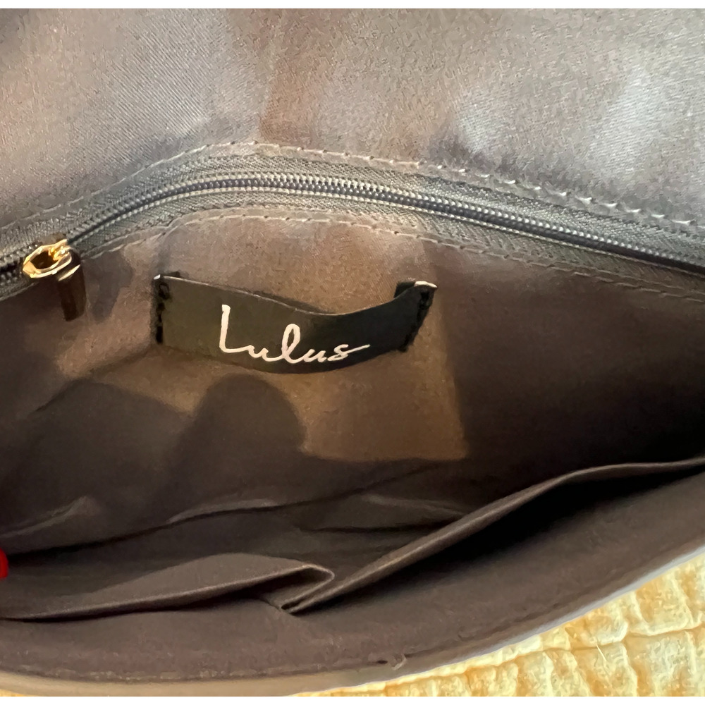Lulus Purse Brown Clutch Crossbody Brown Foldover Removable Chain Strap NWT - Picture 6 of 9